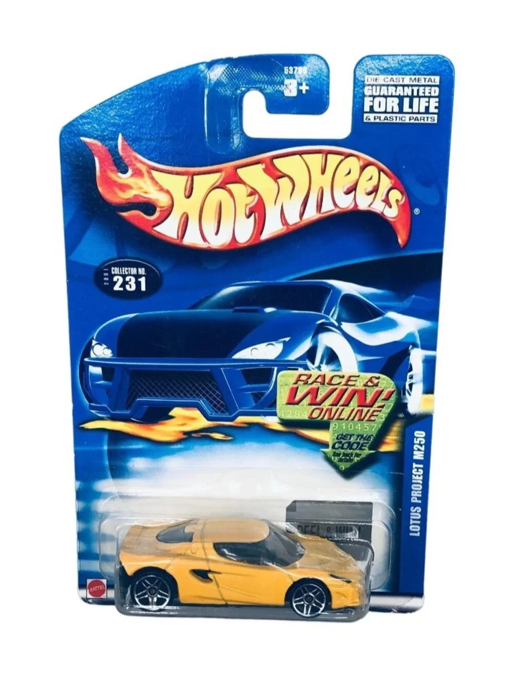 Hot Wheels collector 231 lotus project M250 mattel 2001 yellow new READ